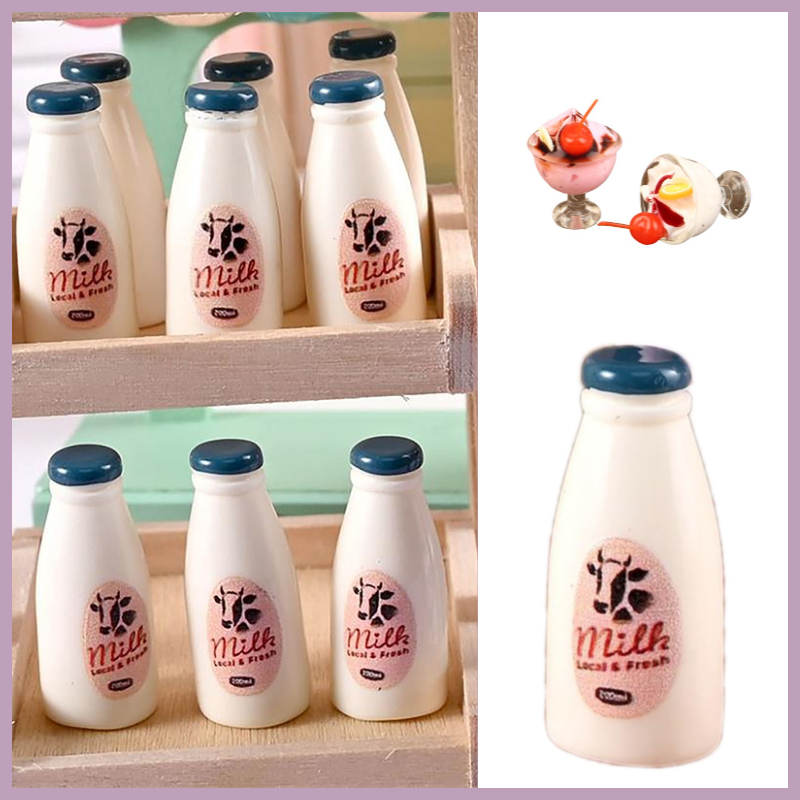 ミニチュア食品模型玩具牛乳瓶ドリンクドールハウスアクセサリー - Kids Outdoor Kitchen Accessories のレビューと価格