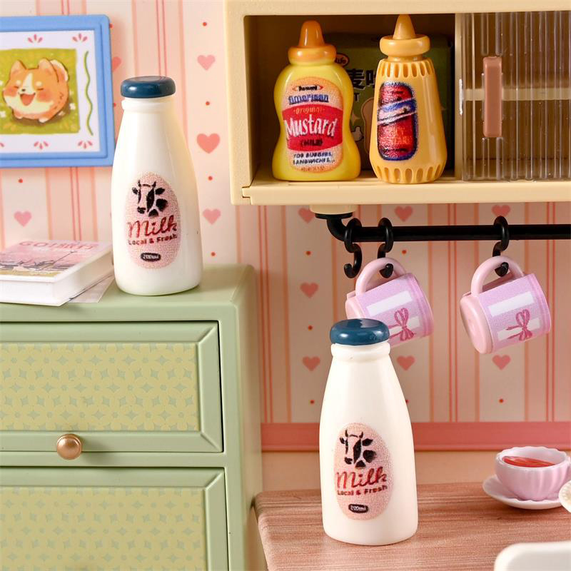 ミニチュア食品模型玩具牛乳瓶ドリンクドールハウスアクセサリー - Kids Outdoor Kitchen Accessories のレビューと価格